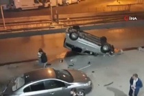 Sultangazi'de otomobil takla attı 2 kişi yaralandı.