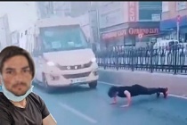 Sultangazi'de trafiği durdurarak şınav çeken şahıs yakalandı