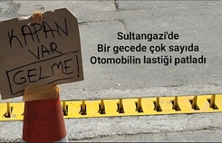 Sultangazi'de 1 gecede onlarca aracın lastiği...