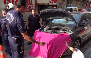 Sultangazi'de İtfaiyecilere kızan kadın motora...