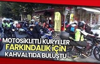 Sultangazi'de 720 motosikletli kurye, kahvaltıda...